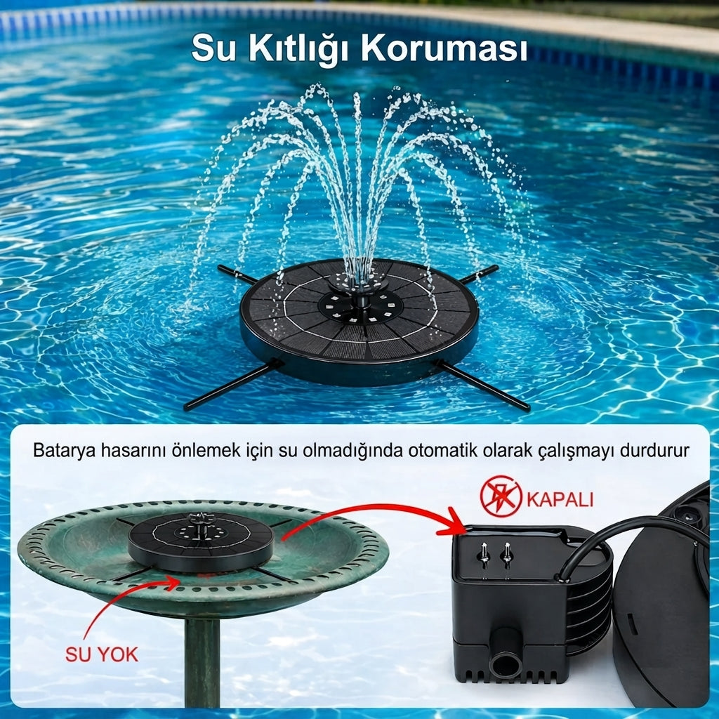 Güneş Enerjili LED gökkuşağı su fıskiyesi